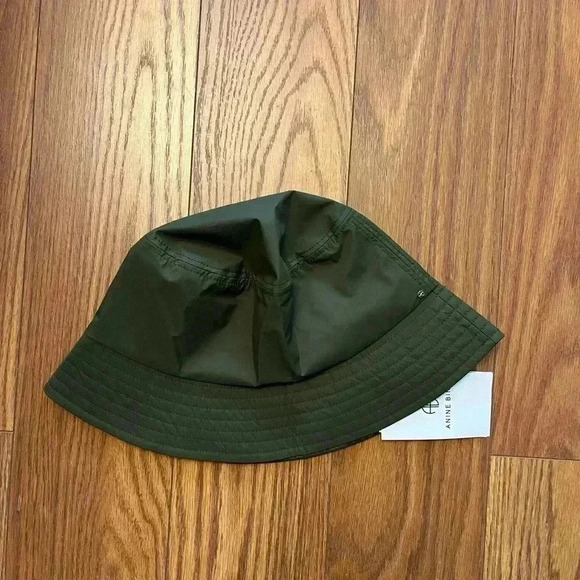 NWT Anine Bing Demi Bucket Hat Dark Olive Green XS/S main image 7